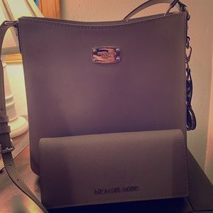 Michael Kors Grey Messenger Bag/Wallet